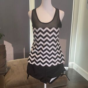 Racer Back Tankini 2 piece Boy Leg Size 4-6 NWOT